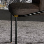 Curved Back Houndstooth Pattern Upholstered Dining Chair