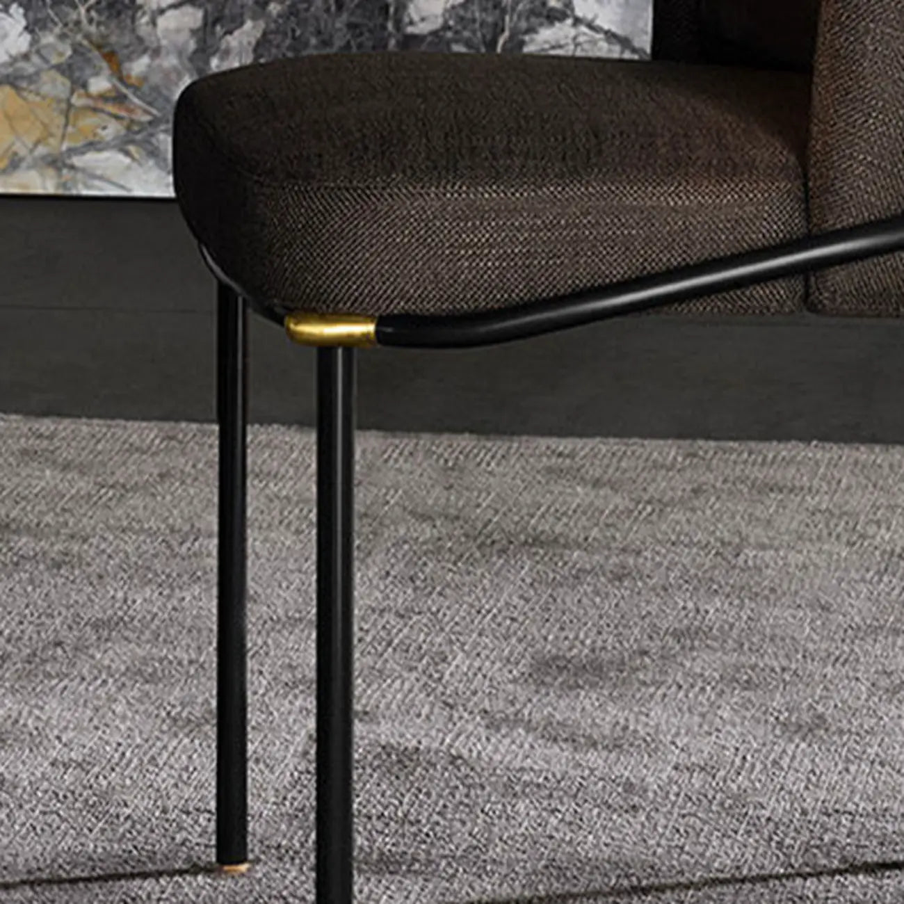 Curved Back Houndstooth Pattern Upholstered Dining Chair