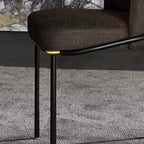 Curved Back Houndstooth Pattern Upholstered Dining Chair
