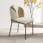 Curved Back Houndstooth Pattern Upholstered Dining Chair