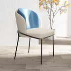 Curved Back Houndstooth Pattern Upholstered Dining Chair