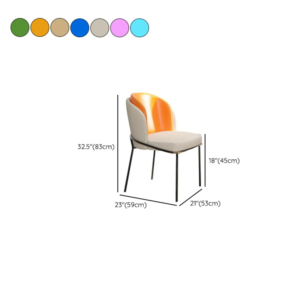 Curved Back Houndstooth Pattern Upholstered Dining Chair