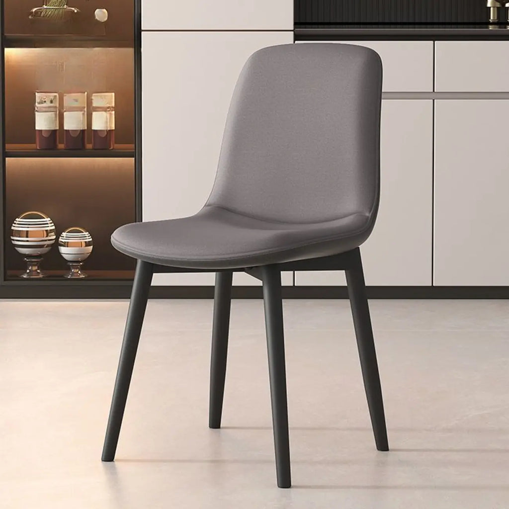 Contemporary Mid Back Dining Chairs With Metal Legs
