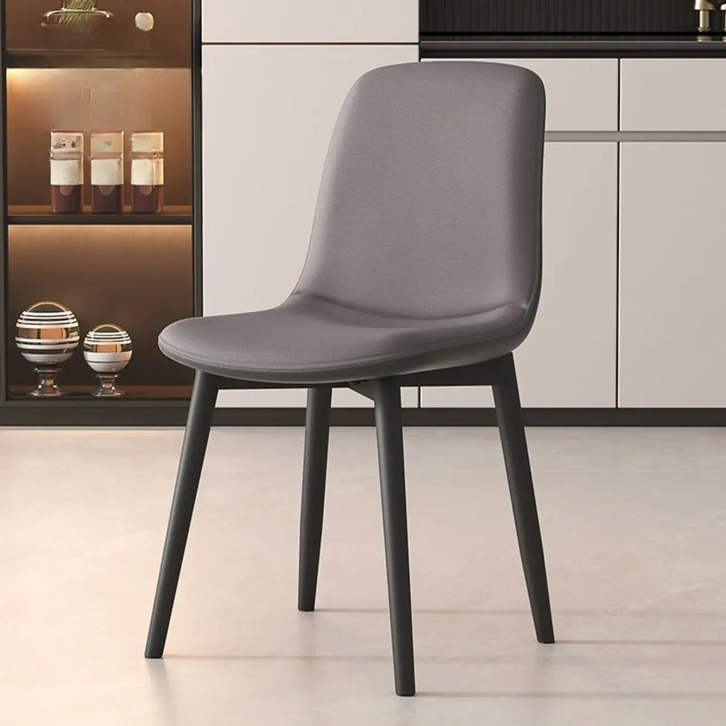 Contemporary Mid Back Dining Chairs With Metal Legs