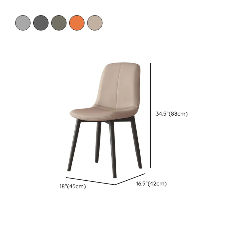 Contemporary Mid Back Dining Chairs With Metal Legs
