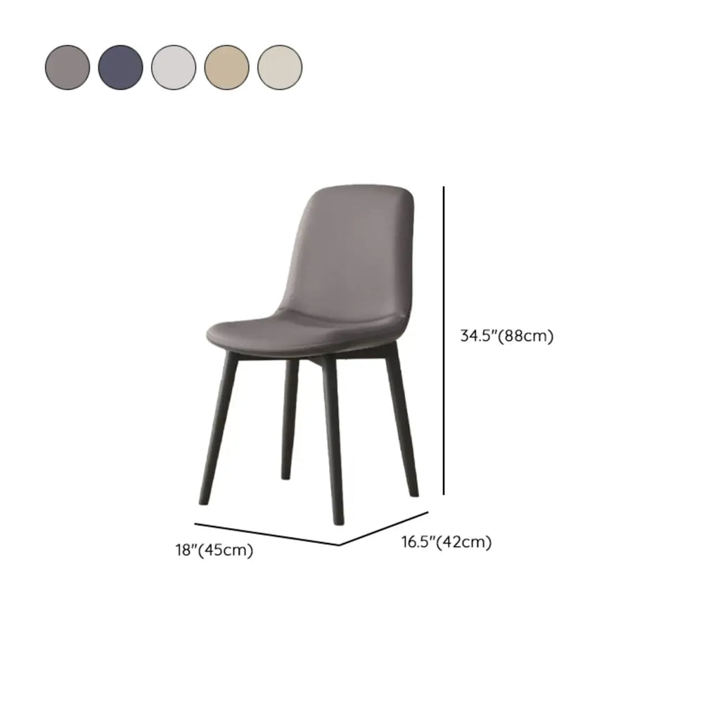 Contemporary Mid Back Dining Chairs With Metal Legs