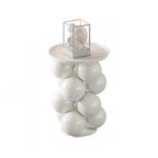 Artistic Modern Pedestal Metal Side Table with Stone Top