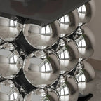Artistic Modern Pedestal Metal Side Table with Stone Top