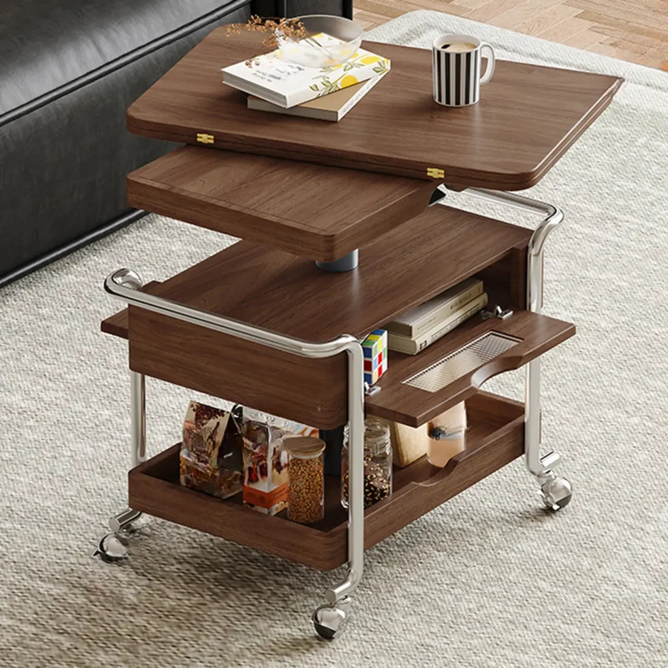 Practical Traditional Wood Wheel End Table
