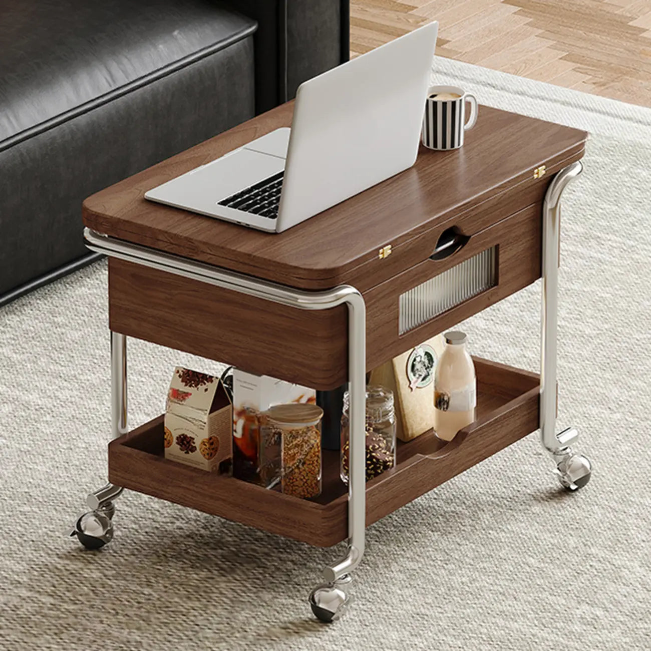 Practical Traditional Wood Wheel End Table