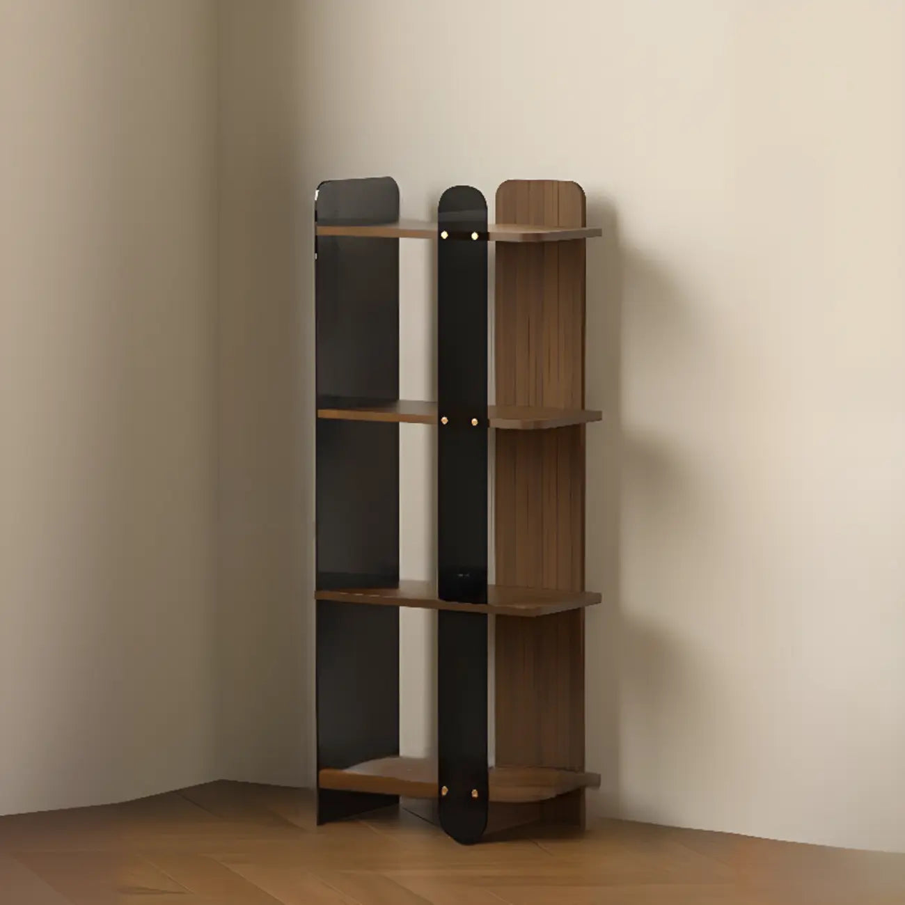 Contemporary 4-tier Wood Vertical Open Back Bookshelf