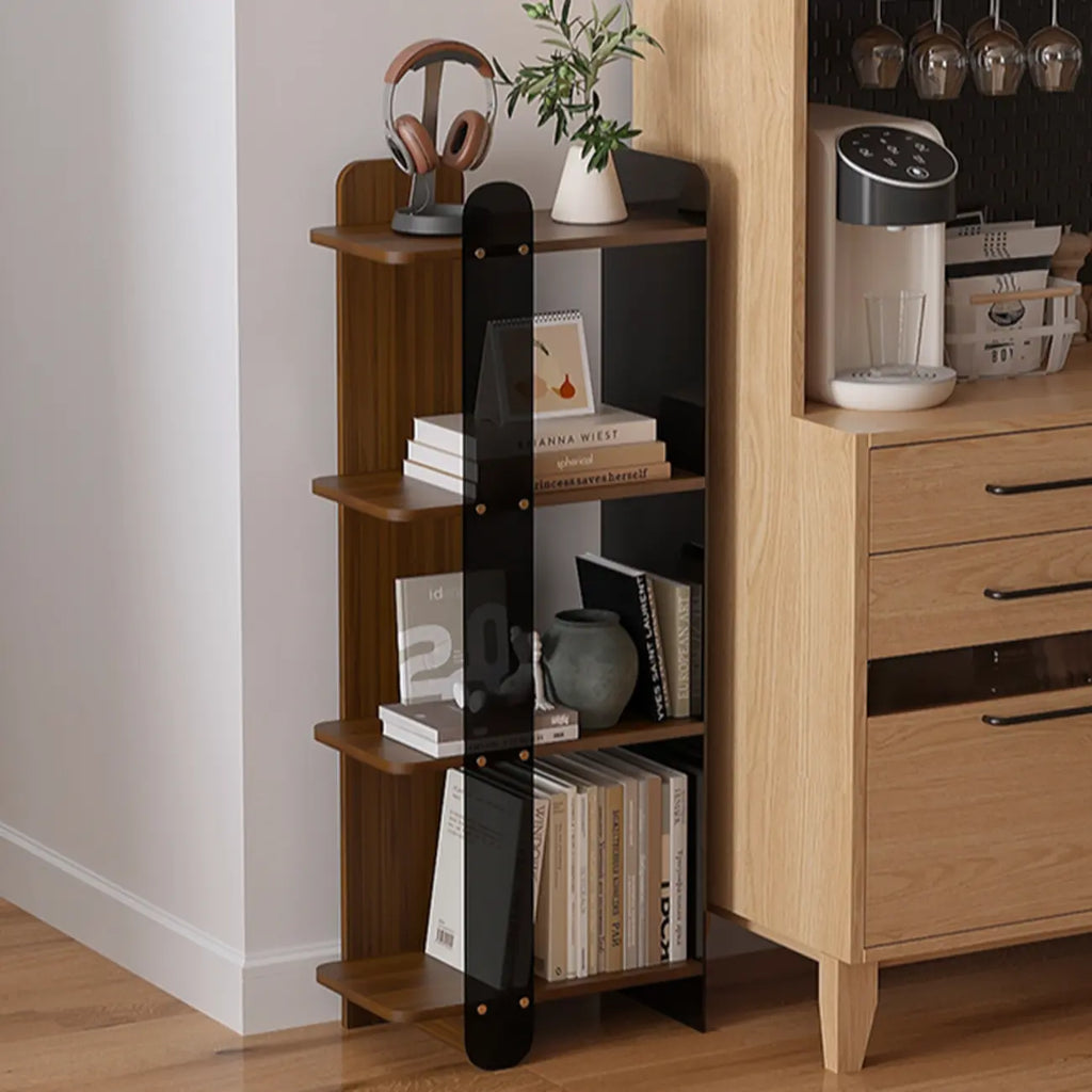 Contemporary 4-tier Wood Vertical Open Back Bookshelf