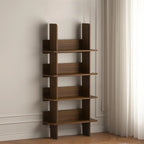 Contemporary 4-tier Wood Vertical Open Back Bookshelf