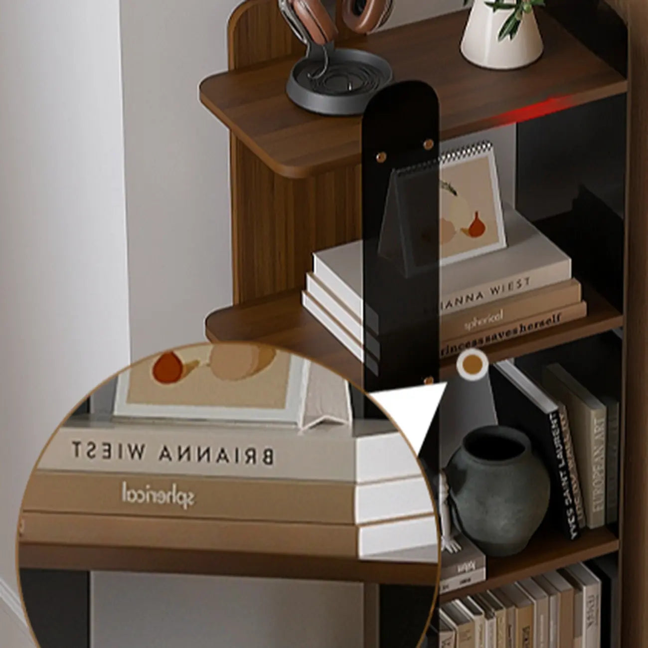 Contemporary 4-tier Wood Vertical Open Back Bookshelf