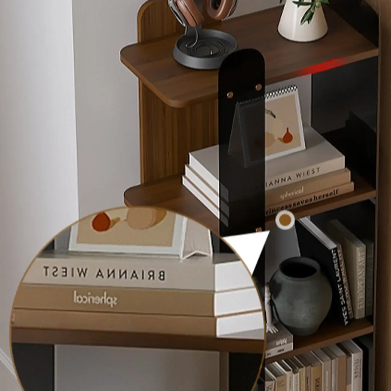 Contemporary 4-tier Wood Vertical Open Back Bookshelf