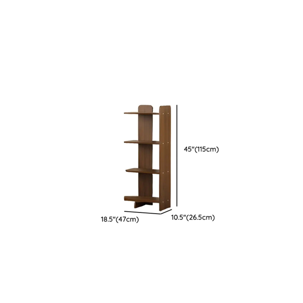 Contemporary 4-tier Wood Vertical Open Back Bookshelf