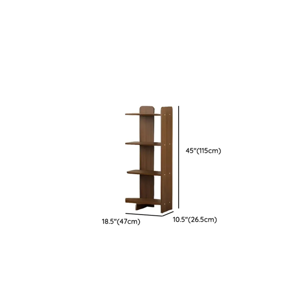 Contemporary 4-tier Wood Vertical Open Back Bookshelf