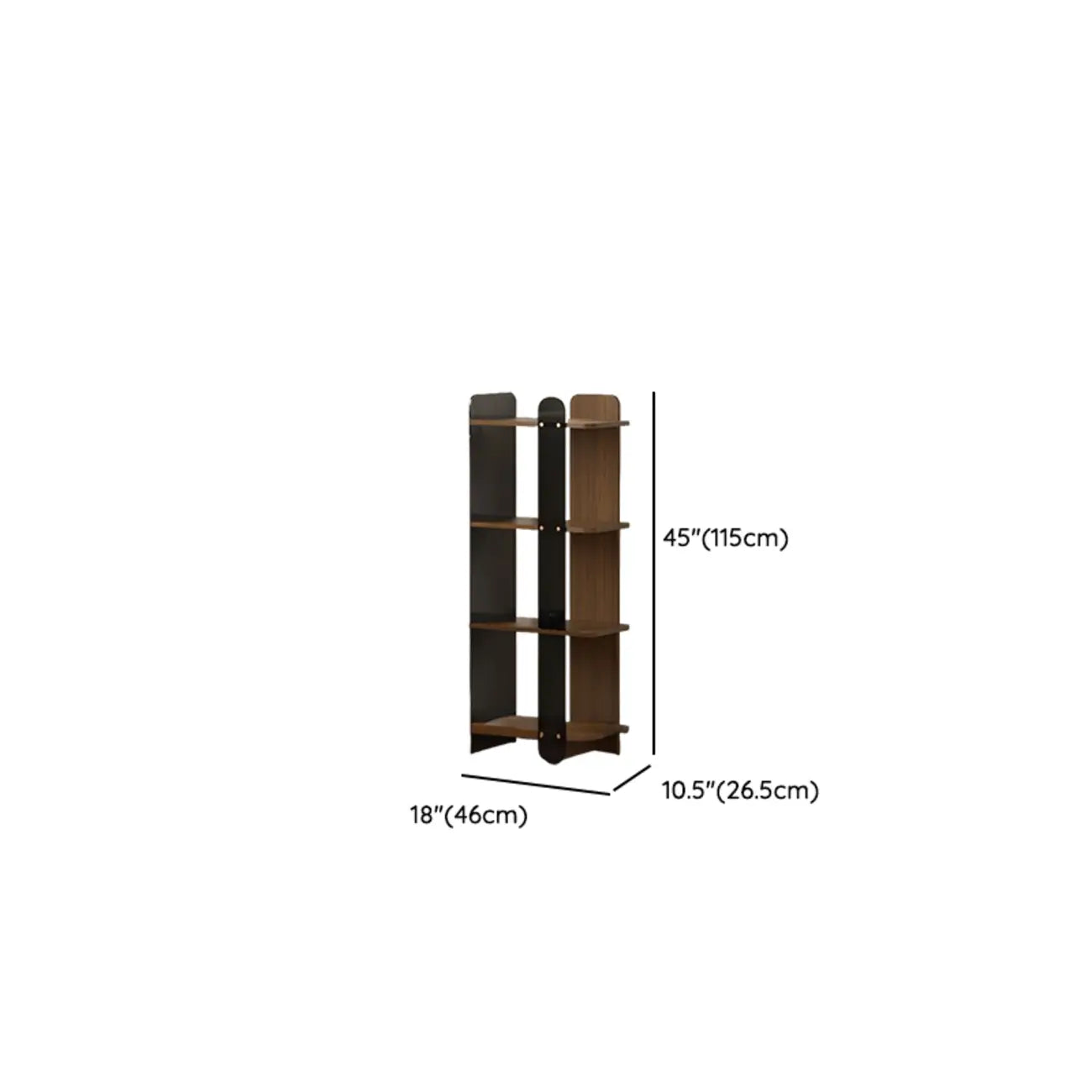 Contemporary 4-tier Wood Vertical Open Back Bookshelf