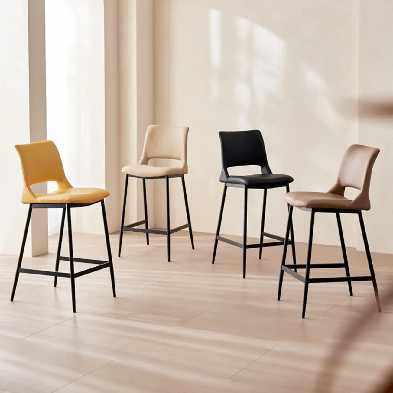 Counter Adjustable Leather Modern Bar Stools