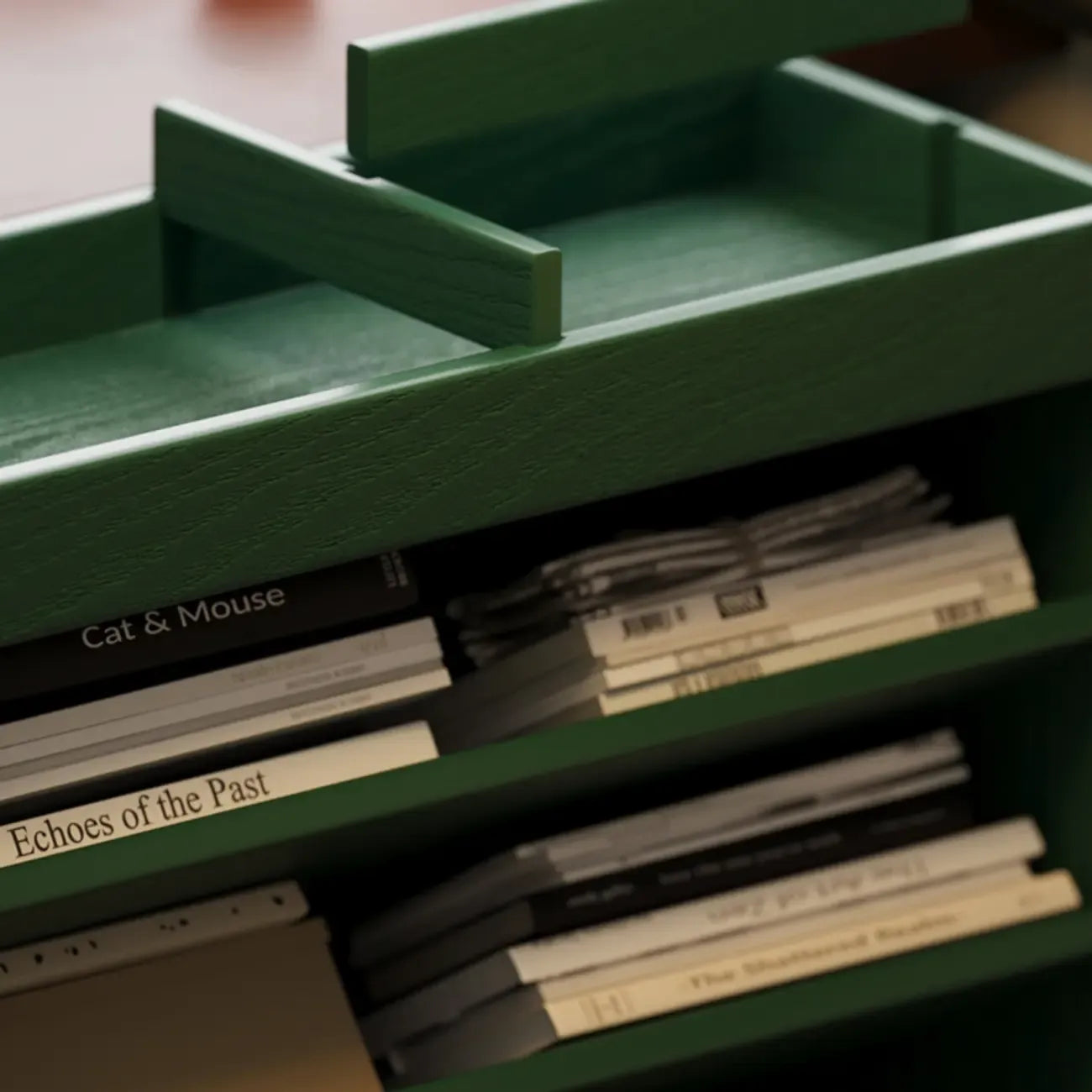 5-tier Rubberwood Vertical Storage Bookcase with Wheels