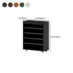 5-tier Rubberwood Vertical Storage Bookcase with Wheels
