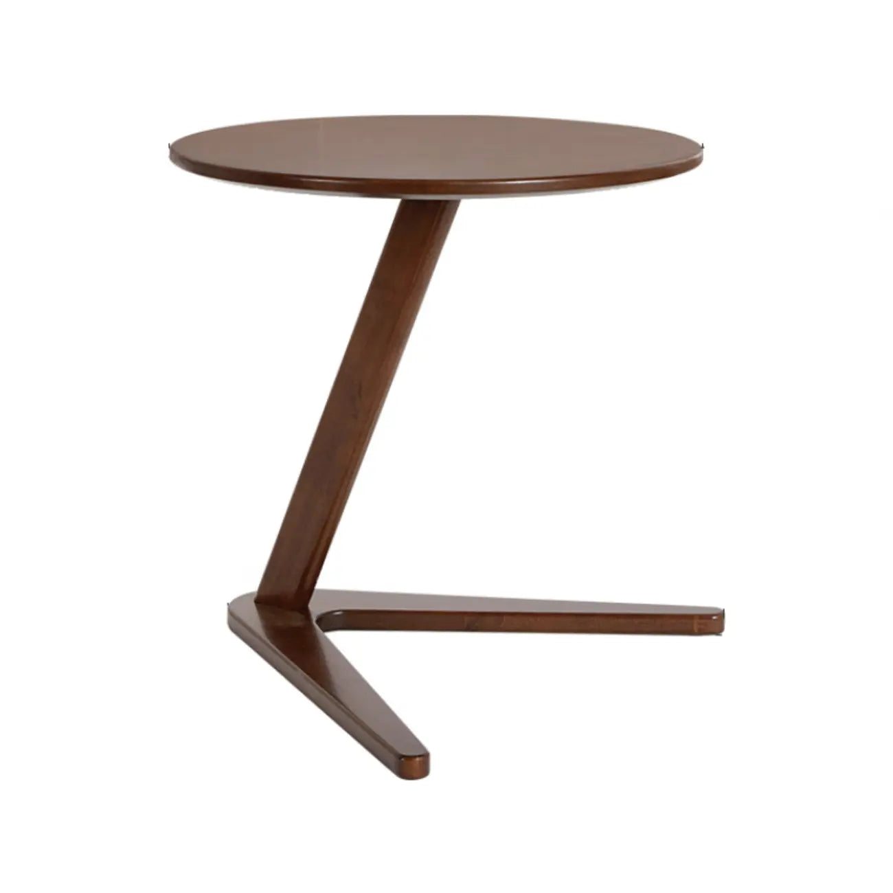 Mid-century Abstract Wood Round C Shaped End Table