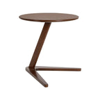 Mid-century Abstract Wood Round C Shaped End Table