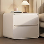 Curved Modern Faux Leather Pleather Nightstand