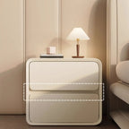 Curved Modern Faux Leather Pleather Nightstand
