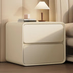 Curved Modern Faux Leather Pleather Nightstand