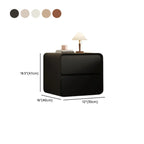 Curved Modern Faux Leather Pleather Nightstand