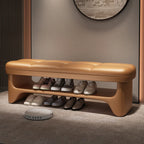 Cushioned Solid Color Modern Entryway Bench with Storage