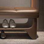 Cushioned Solid Color Modern Entryway Bench with Storage