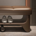 Cushioned Solid Color Modern Entryway Bench with Storage