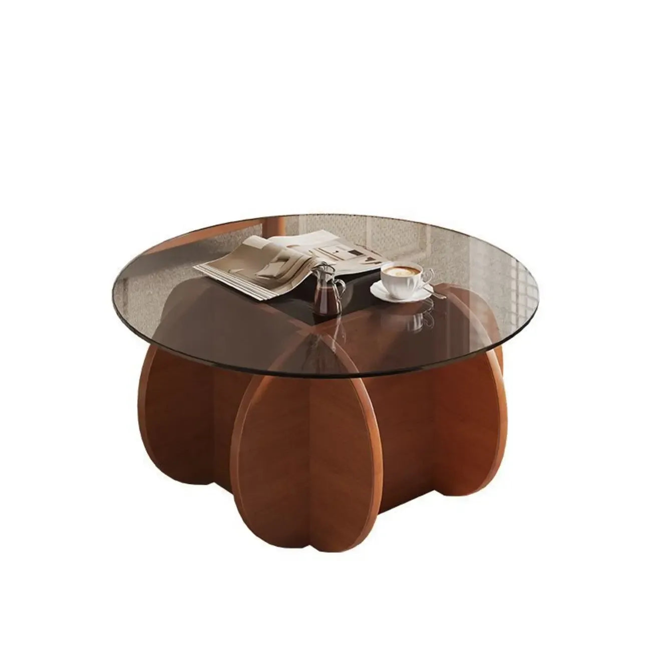 Modern Postmodern Glass Top Cross Legs Coffee Table