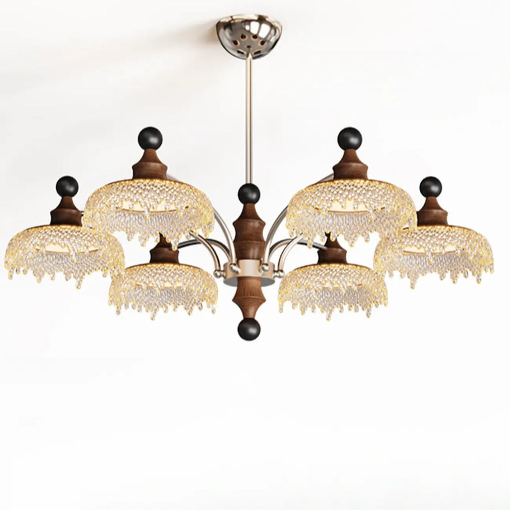 Black Crystal Wood Branch Modern Crystalline Chandelier