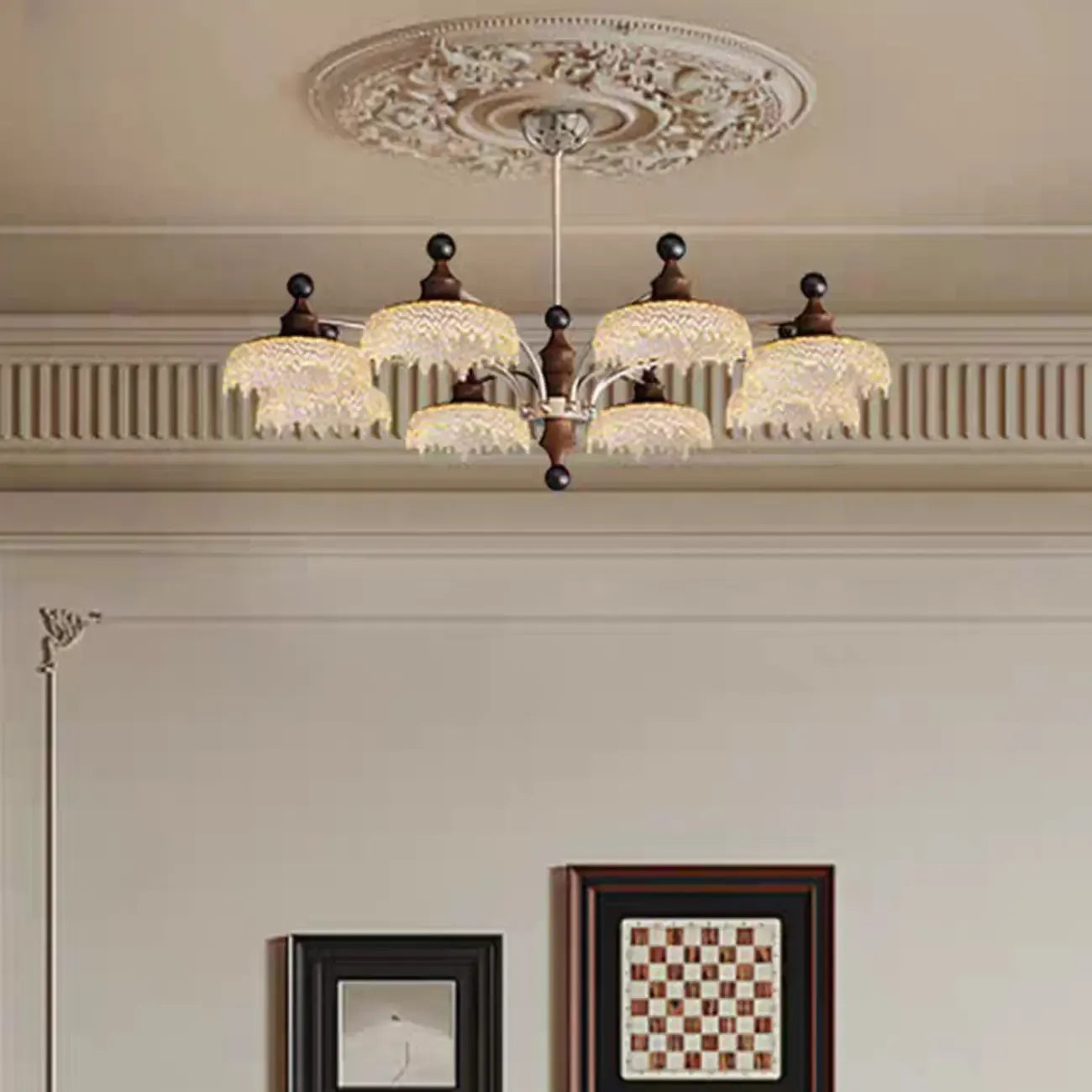 Black Crystal Wood Branch Modern Crystalline Chandelier