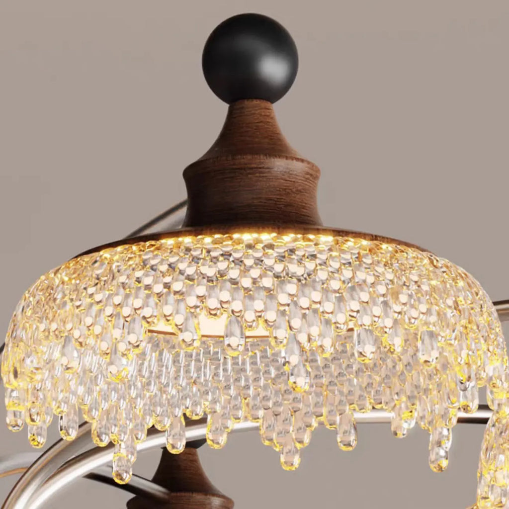 Black Crystal Wood Branch Modern Crystalline Chandelier