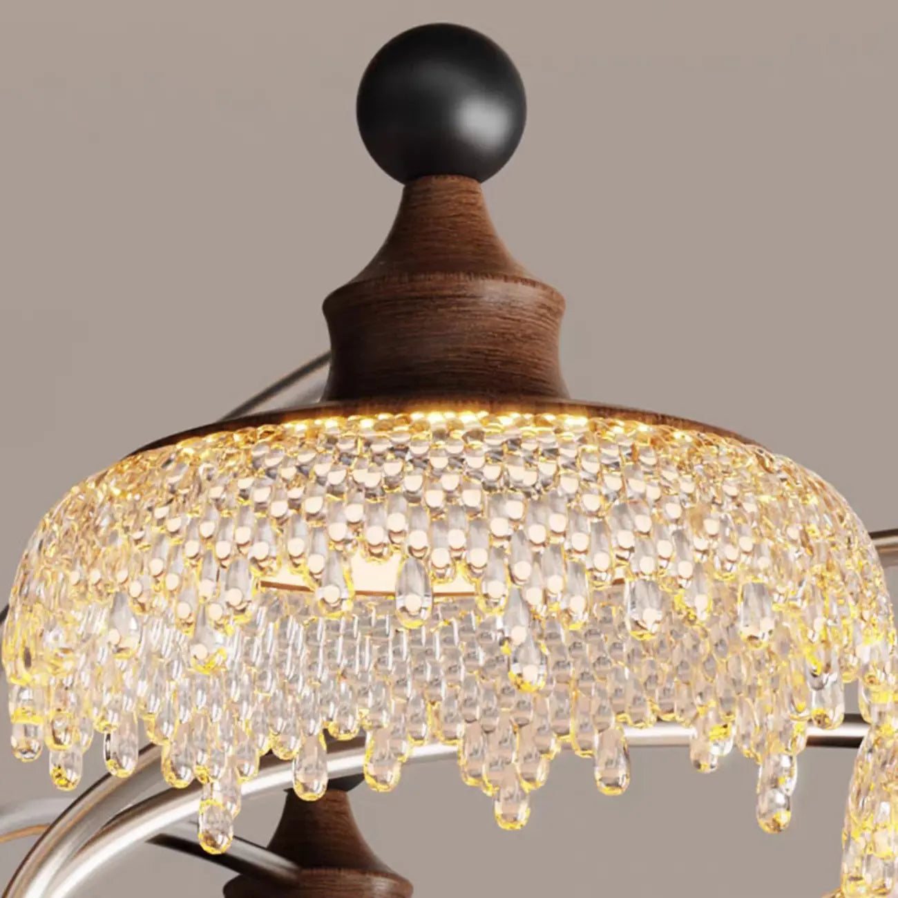 Black Crystal Wood Branch Modern Crystalline Chandelier