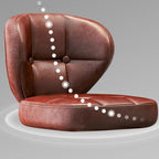 Casual Rawhide Bar Stools in Cognac with Back Quadrilateral Seat and Leg Rest