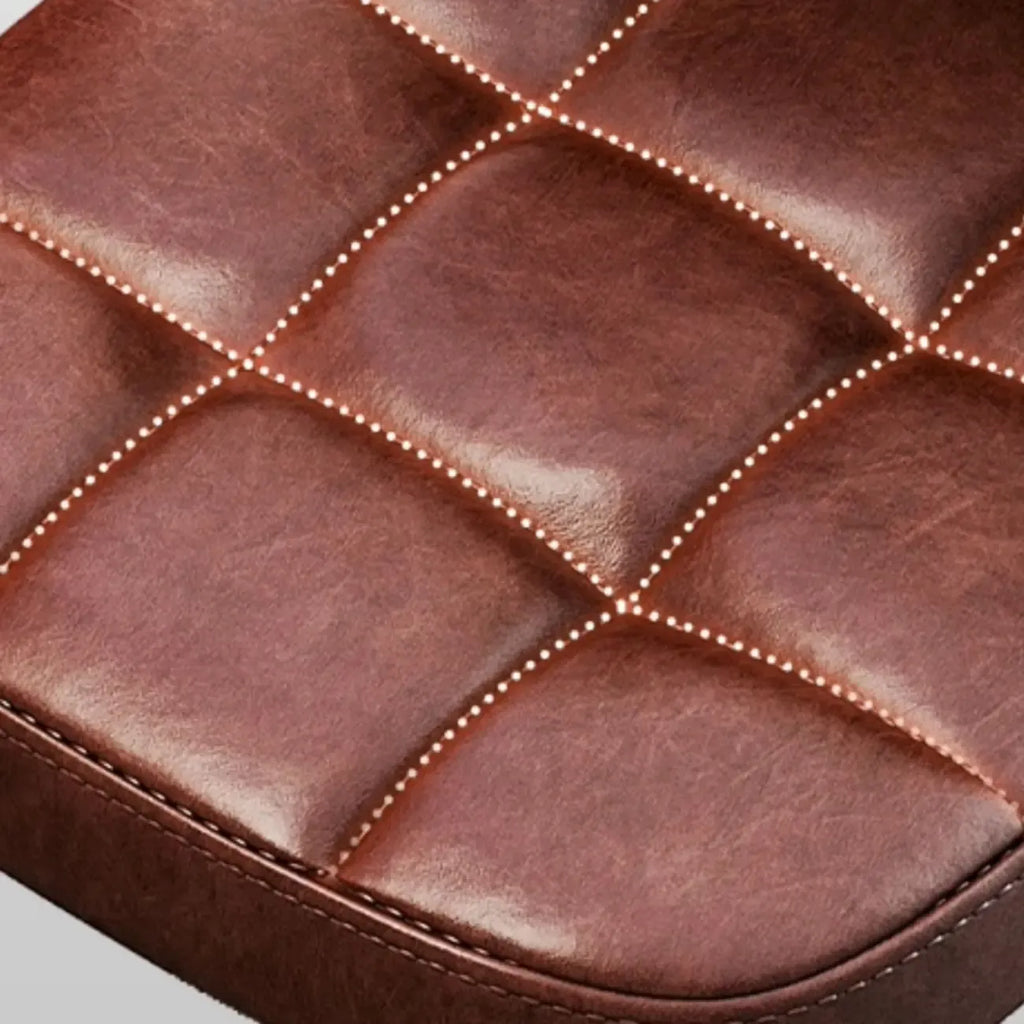 Casual Rawhide Bar Stools in Cognac with Back Quadrilateral Seat and Leg Rest