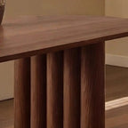 Modern Oval Solid Wood Double Pedestal Table