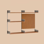 Brown Wall Mounted Floating Bookshelf with Storage