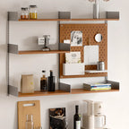 Brown Wall Mounted Floating Bookshelf with Storage