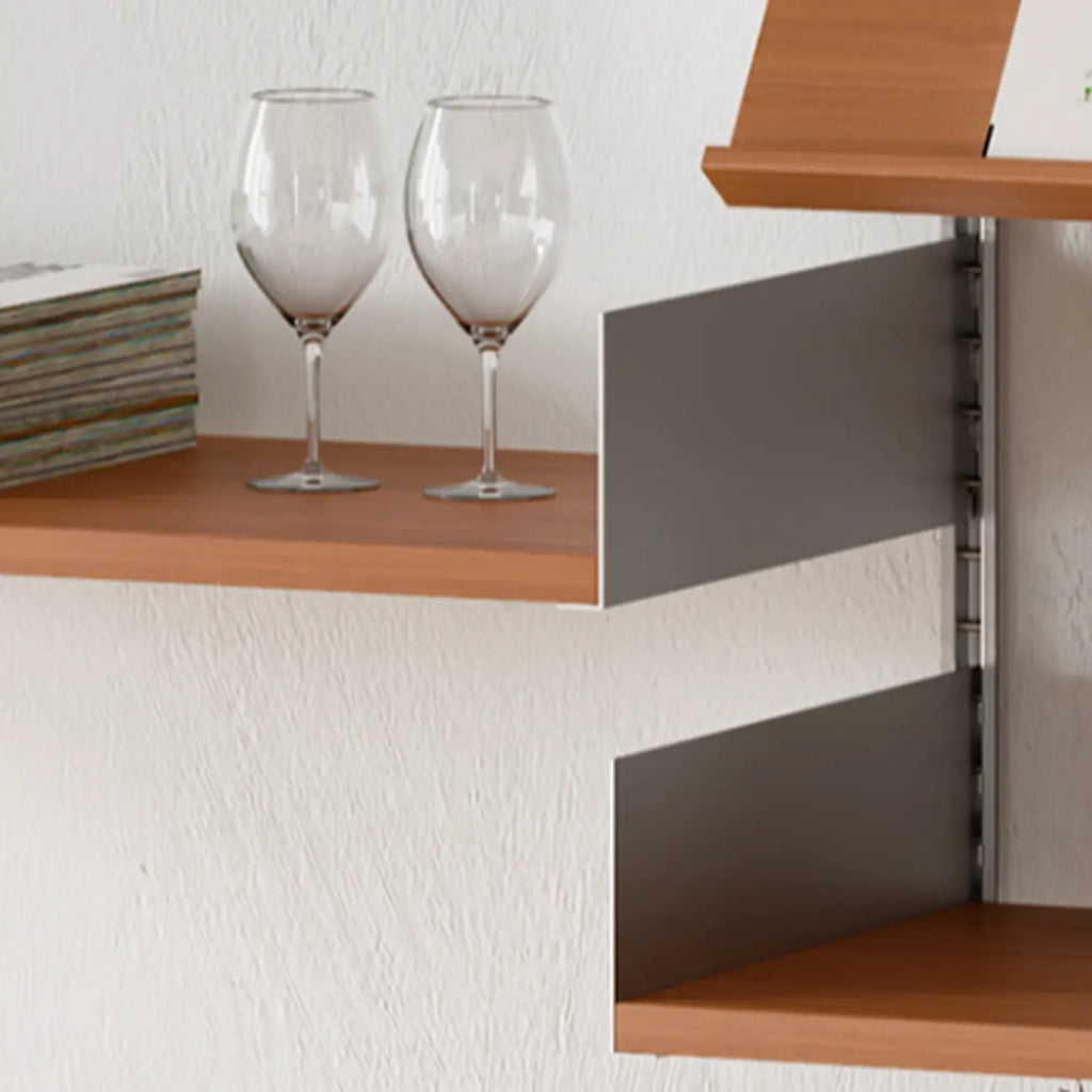 Brown Wall Mounted Floating Bookshelf with Storage