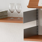 Brown Wall Mounted Floating Bookshelf with Storage