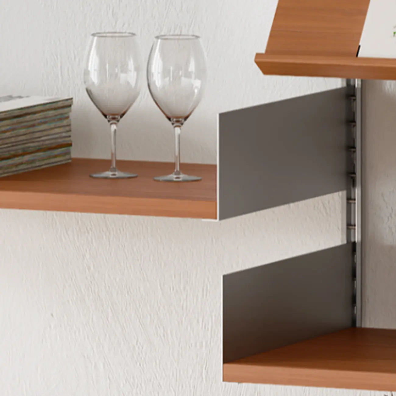 Brown Wall Mounted Floating Bookshelf with Storage