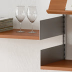 Brown Wall Mounted Floating Bookshelf with Storage