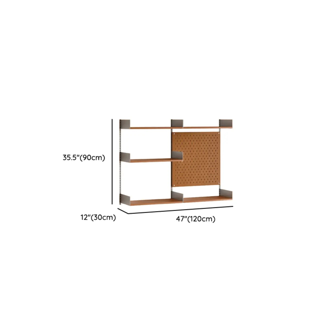 Contemporary Alloy Wall Mounted Open Back Bookcase