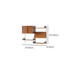 Brown Wall Mounted Floating Bookshelf with Storage